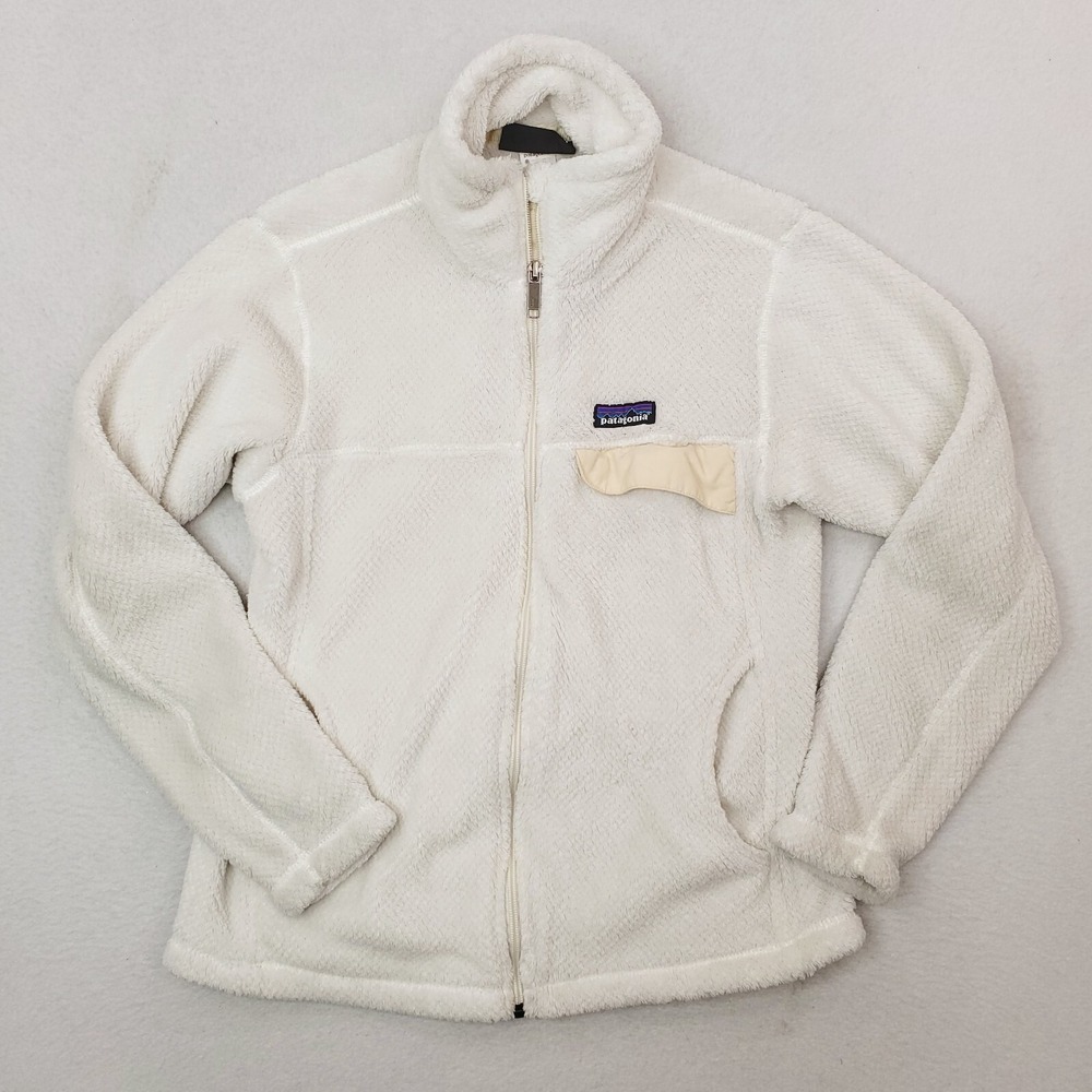 Patagonia Jacket Womens Small Cream Re-Tool Fleece Full Zip Outdoor Preppy